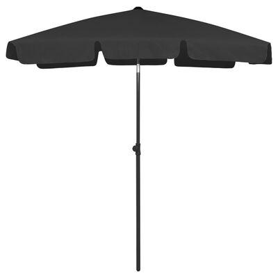 vidaXL Parasol plażowy, czarny, 180x120 cm