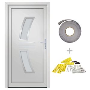 vidaXL Drzwi wejściowe, białe, 88x200 cm, PVC