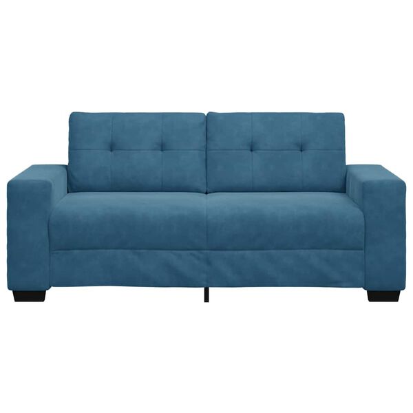 vidaXL Sofa dwuosobowa, niebieska, 180x77x82 cm, aksamit