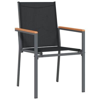 vidaXL Krzesła ogrodowe, 2 szt, czarne, 55x61,5x90cm, Textilene i stal