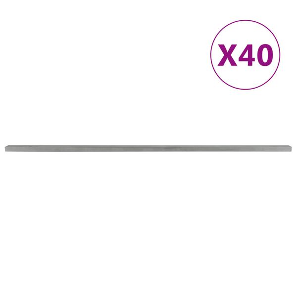 vidaXL Słupki ogrodzeniowe 40 szt, srebrne, 260 cm, stal