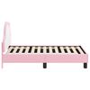 vidaXL Stelaż łóżka dla malucha z oparciem Różowy 70 x 140 cm PU
