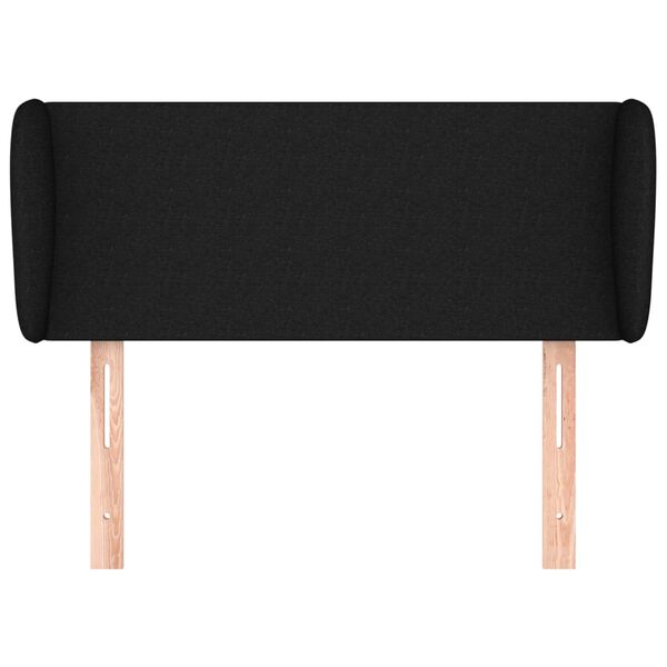 vidaXL Zagł&oacute;wek uszak, czarny, 93x23x78/88 cm, tkanina