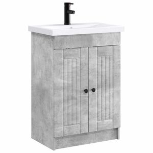 vidaXL Zestaw mebli łazienkowych Betonowy szary 56 x 37,5 x 81 cm