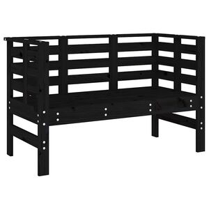 vidaXL Ławka ogrodowa, czarna, 111,5x53x71 cm, lite drewno sosnowe