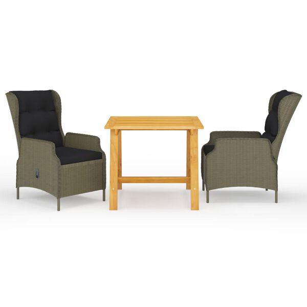 vidaXL 3-częściowy zestaw mebli ogrodowych, brązowy