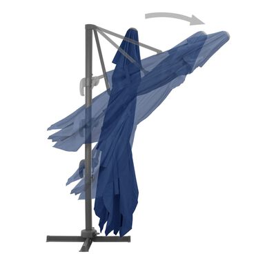 vidaXL Parasol wiszący z aluminiowym słupkiem, 4x3 m, błękit lazur