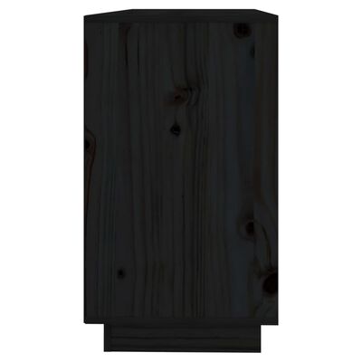 vidaXL Szafka, czarna, 111x34x60 cm, lite drewno sosnowe