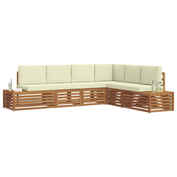 vidaXL Zestawy sof z poduszką 6 Sztuka Naturalny i Kremowy