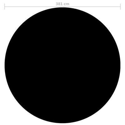 vidaXL Pokrywa na basen, czarna, 381 cm, PE