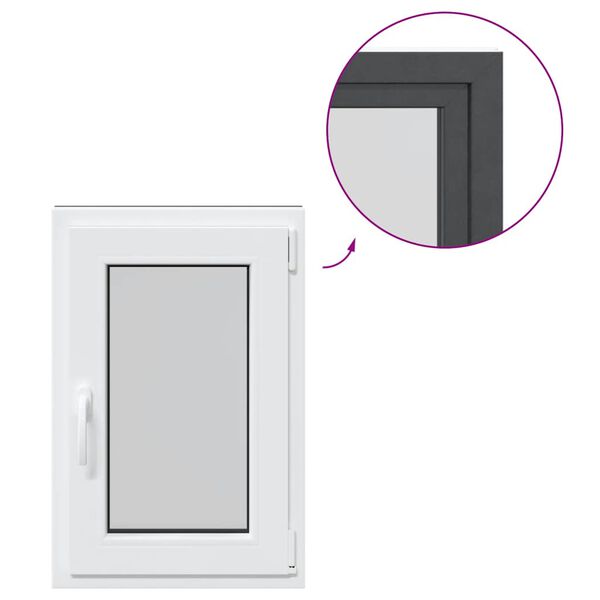 vidaXL Okno piwniczne "RISOR" 50x75 cm uchylno-rozwierne DIN prawe antracyt