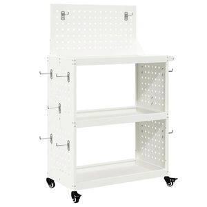 vidaXL W&oacute;zek narzędziowy Biały 65 x 35 x 111 cm Stal zimnogięta