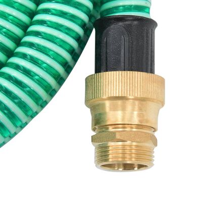vidaXL Wąż ssący z mosiężnymi złączami, zielony, 1,1" 10 m, PVC