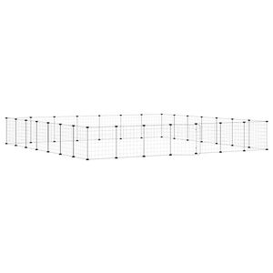 vidaXL Klatka dla zwierząt z bramką, 28 paneli, czarna, 245x245x35 cm, stal