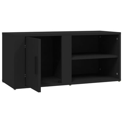 vidaXL Szafka pod TV, czarna, 80x31,5x36 cm, materiał drewnopochodny