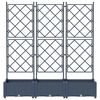 vidaXL Doniczka ogrodowa 3 pcs Szary 120 x 40 x 125,5 cm Stal