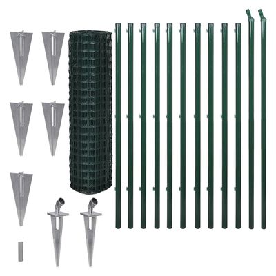 vidaXL Euro ogrodzenie, stalowe, 25 x 1,5 m, zielone
