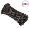 vidaXL Linka żeglarska, czarna, 5 mm, 100 m, polipropylen