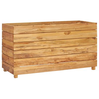 vidaXL Podwyższona donica 100x40x55 cm drewno tekowe z recyklingu/stal