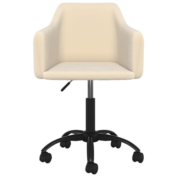 vidaXL Obrotowe krzesła stołowe, 6 szt., kremowe, obite aksamitem