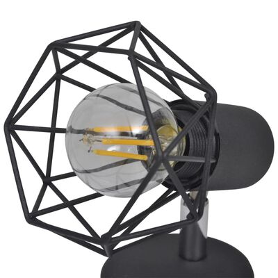 vidaXL Kinkiety w industrialnym stylu, 2 szt., czarne, żarówki LED