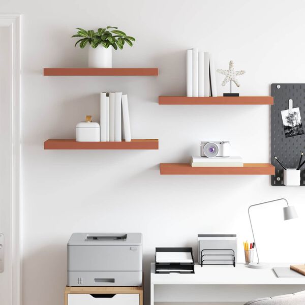 vidaXL P&oacute;łka ścienna z przechowywaniem 4 pcs Czerwony 60 x 23 x 4 cm