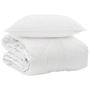 vidaXL Kołdra na Wszystkie Pory Roku z poduszką 2 pcs Biały Mikrofibra