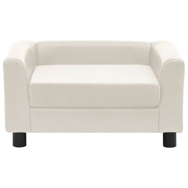 vidaXL Sofa dla psa, kremowa, 60x43x30 cm, plusz i sztuczna sk&oacute;ra