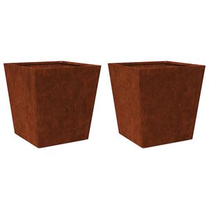 vidaXL Doniczki ogrodowe 2 szt. 40x40x40 cm Stal kortenowska