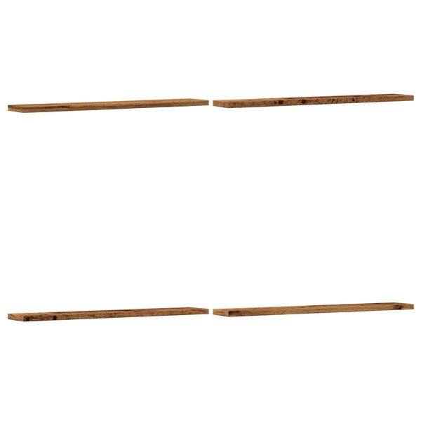 vidaXL P&oacute;łki ścienne, 4 szt., kolor starego drewna, 60x20x1,5 cm