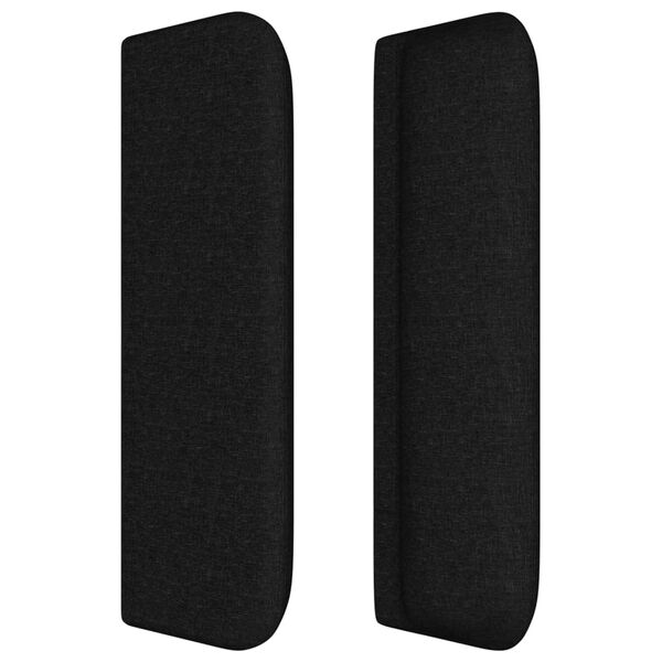 vidaXL Zagł&oacute;wek uszak, czarny, 83x16x78/88 cm, tkanina