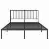 vidaXL Metalowa rama ł&oacute;żka z wezgłowiem czarna, 140x200 cm