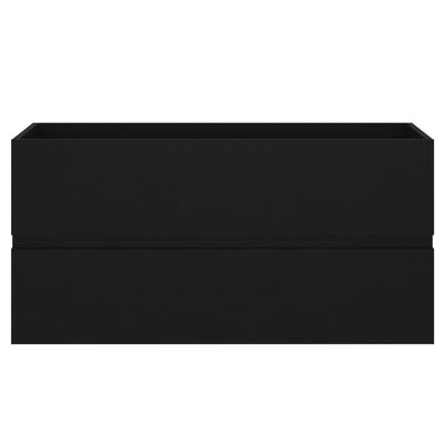 vidaXL Szafka pod umywalkę, czarna, 90x38,5x45 cm, płyta wiórowa