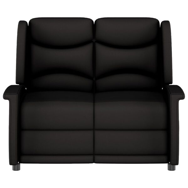 vidaXL Rozkładany fotel masujący, 2-os., czarny, obity mikrofibrą