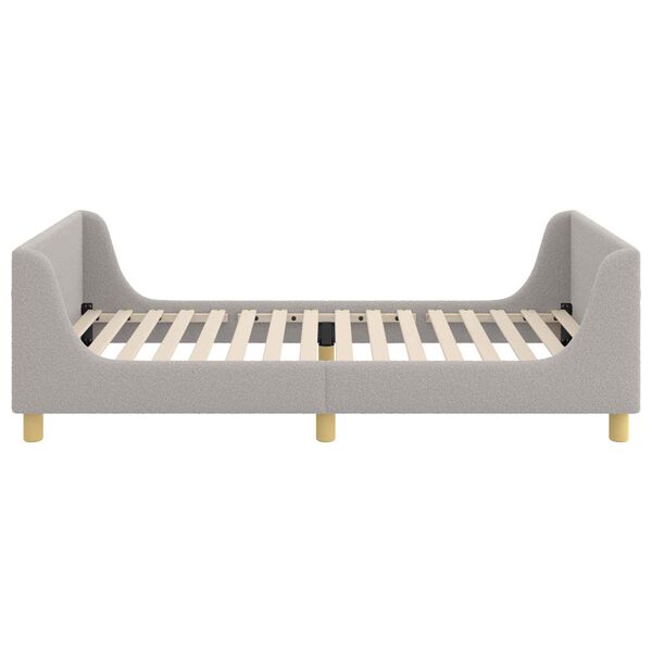 vidaXL Ł&oacute;żko Dziecięce z Ramą i Zagł&oacute;wkiem Jasnoszary 90 x 190 cm