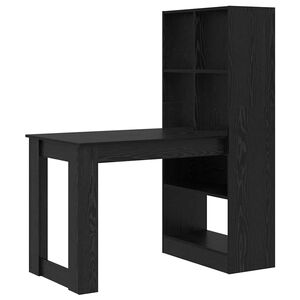 vidaXL Biurko Czarny Dąb Drewno inżynieryjne 122 x 67 x 145 cm