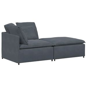 vidaXL Sofa modułowa z podn&oacute;żkiem i poduszkami aksamitna ciemnoszara