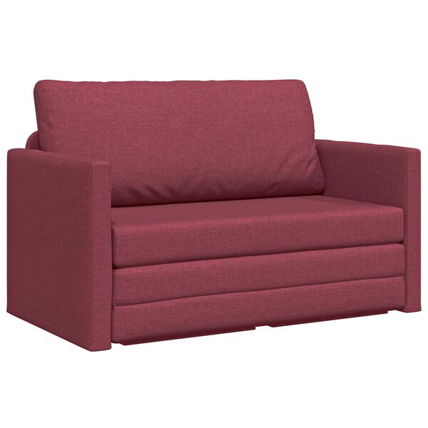 vidaXL Sofa Bed 110cm Czerwone wino tkanina