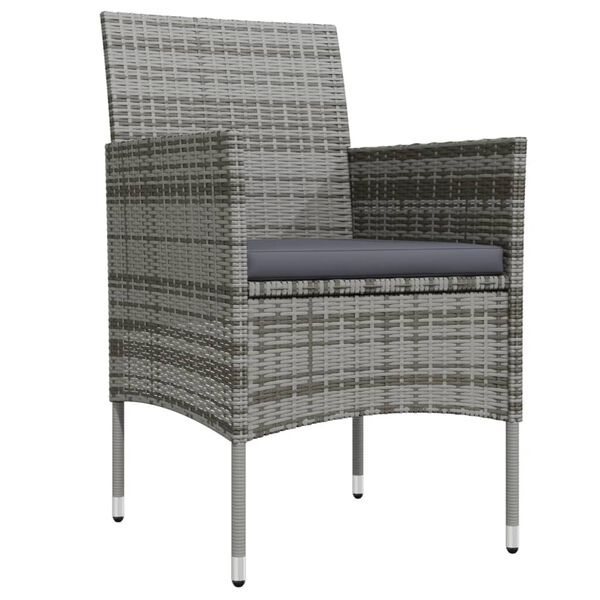 vidaXL 9-cz. zestaw mebli ogrodowych z poduszkami, szaro-czarny