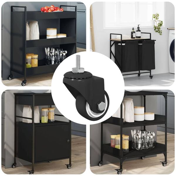 vidaXL Obrotowe k&oacute;łko 12 pcs Czarny 40,4 x 40,4 x 19,7 mm