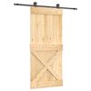 vidaXL Drzwi przesuwne Naturalny i czarny 95 x 210 cm