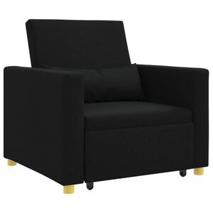 vidaXL Rozkładana sofa jednoosobowa Czarny 90 x 165 x 87 cm tkanina