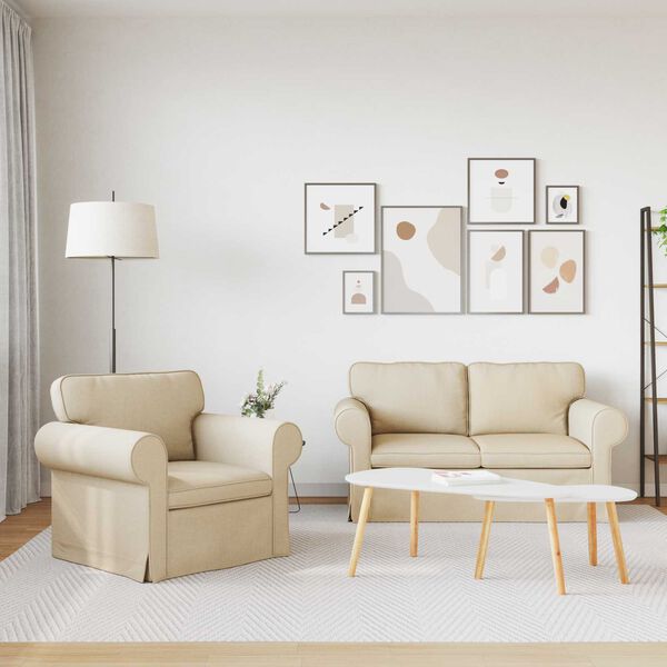 vidaXL Sofa 2 pcs Kremowy