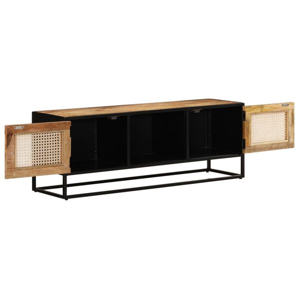 vidaXL Szafka pod TV, 110x30x40 cm, surowe drewno mango i żelazo
