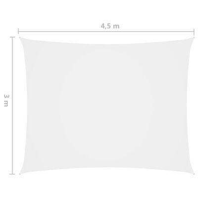 vidaXL Prostokątny żagiel ogrodowy, tkanina Oxford, 3x4,5 m, biały