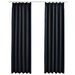 vidaXL Zasłony zaciemniające z haczykami, 2 szt., antracyt, 140x175 cm