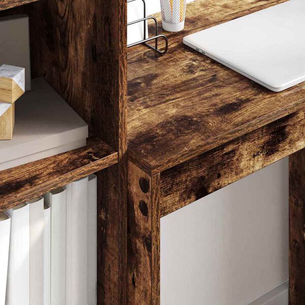 vidaXL Biurko z szufladą 2 pcs Dąb wędzony