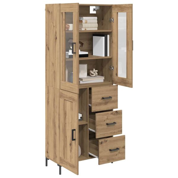vidaXL Highboard 2 pcs Dąb rzemieślniczy Materiał drewnopochodny
