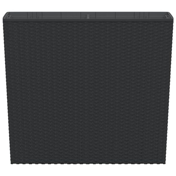 vidaXL Donica z pojemnikiem wewnętrznym, antracyt, 12/44 L, rattan PP