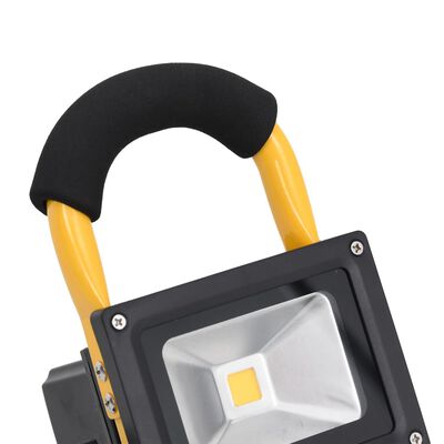 vidaXL Reflektor LED, akumulator i uchwyt, 10 W, ciepłe białe światło